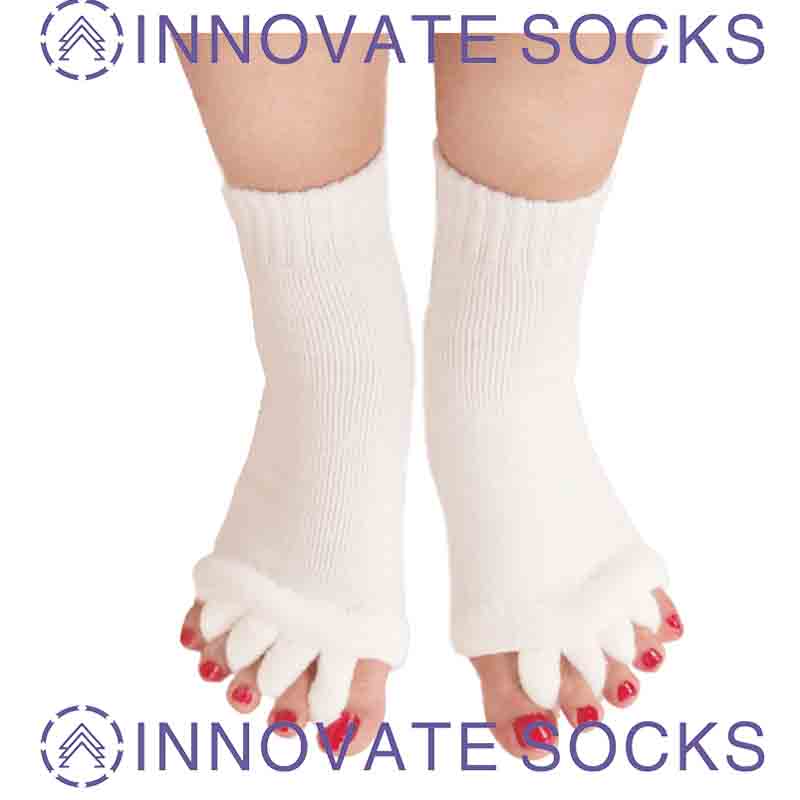 Gezondheid Massage Vijf Toe Open Toe Socks Anti Thumb Valgus Split Toe Crew Socks
