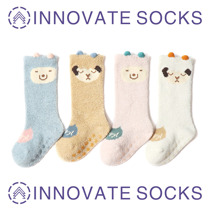 Fleece Socks Warme Baby Socks Cartoon Niet-slip Kindersokken