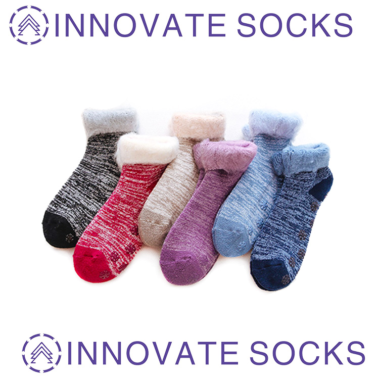 Anti-slip Ademhalingsbaar Kleurrijke wintervloer Knip Ankle Women Socks