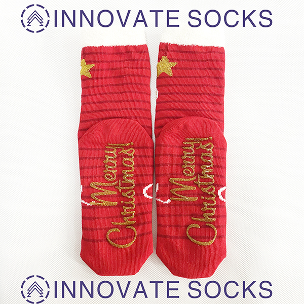 Kerstmis Non-slip thermale slip sokken met grijpers