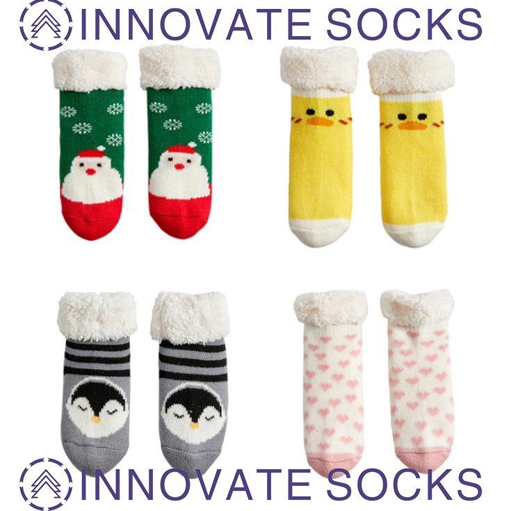 Winter Baby Floor Socks Non-slip Slapende Baby Indoor Footwear Thick Velvet Winter Socks