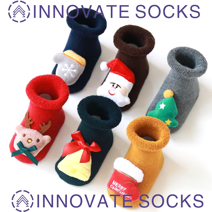 Baby Christmas Socks Cotton Terry Floor Children kerstsokken Silicone Non-slip Baby Socks