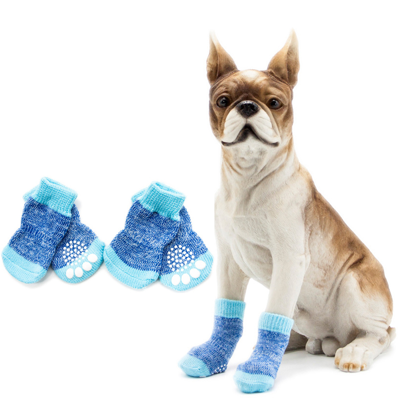 Ademhabare niet-slip Knit Paw Print Pet Dogs Socks voor het dagelijks leven